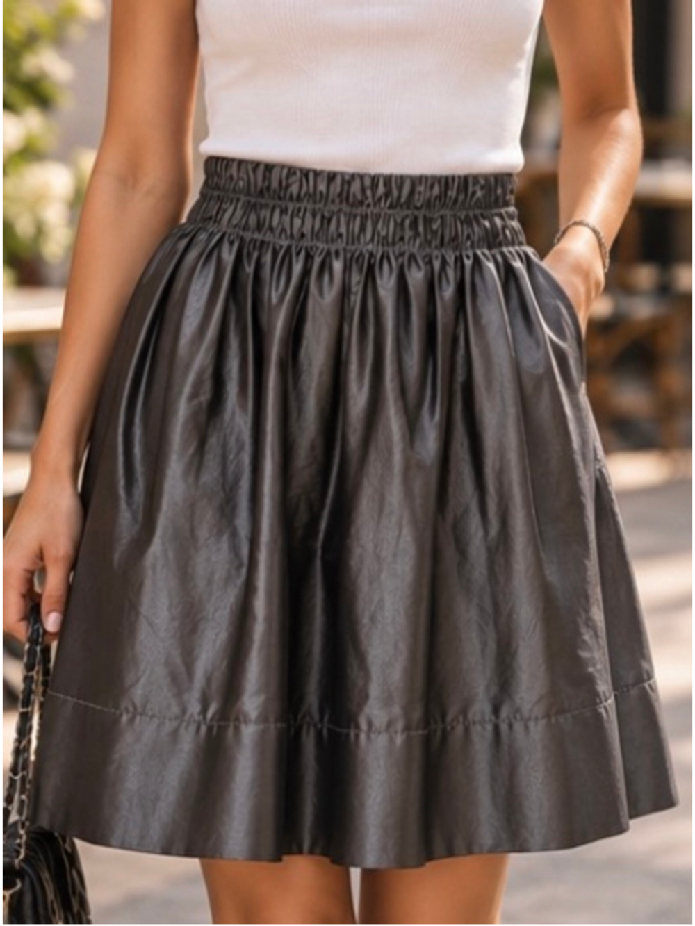 Moschino A-Line Silk Skirt Size 8 Silver New!